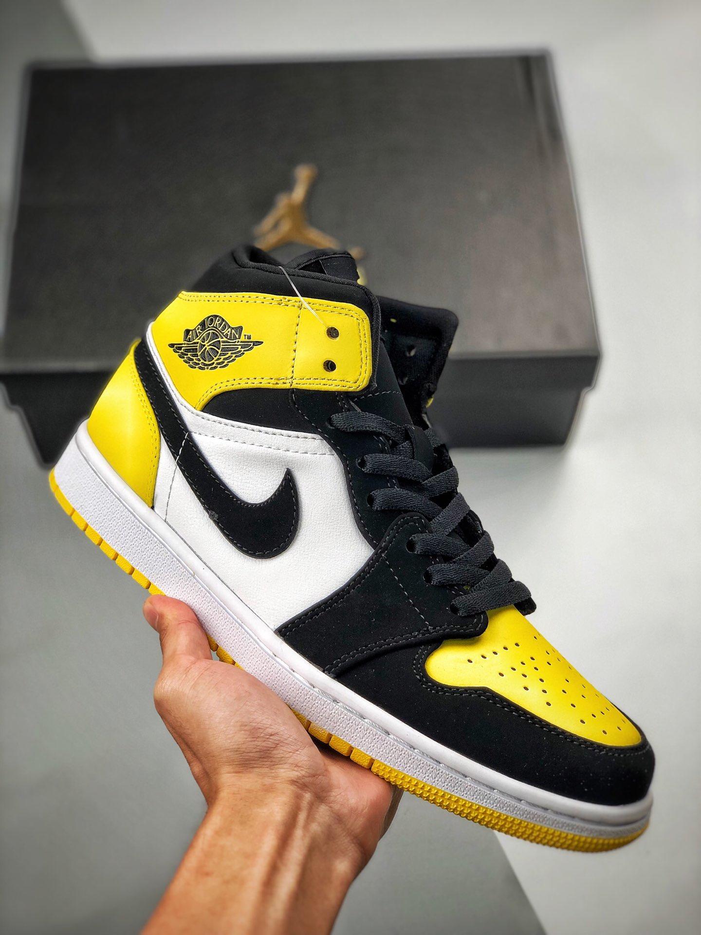 Air Jordan 1 Mid Yellow Toe Black -