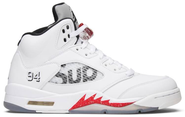 Supreme x Air Jordan 5 Retro 'White